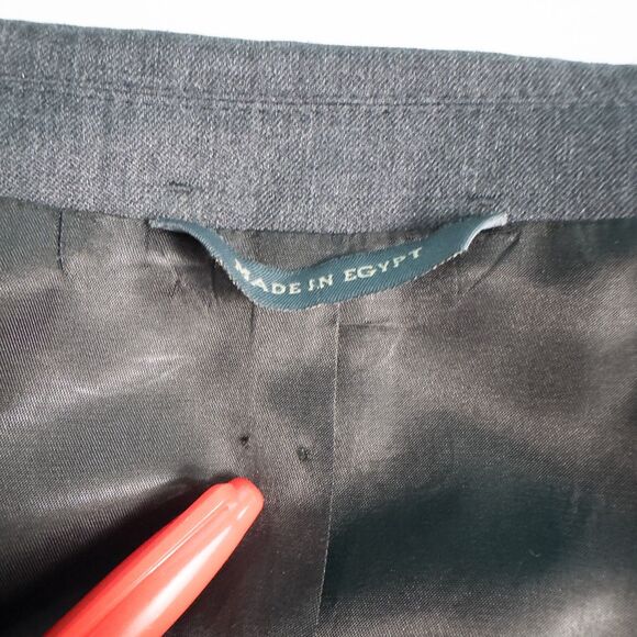 Banana Republic 100% Wool Three Button Blazer Jacket Mens 42R Charcoal Gray - Picture 8 of 16